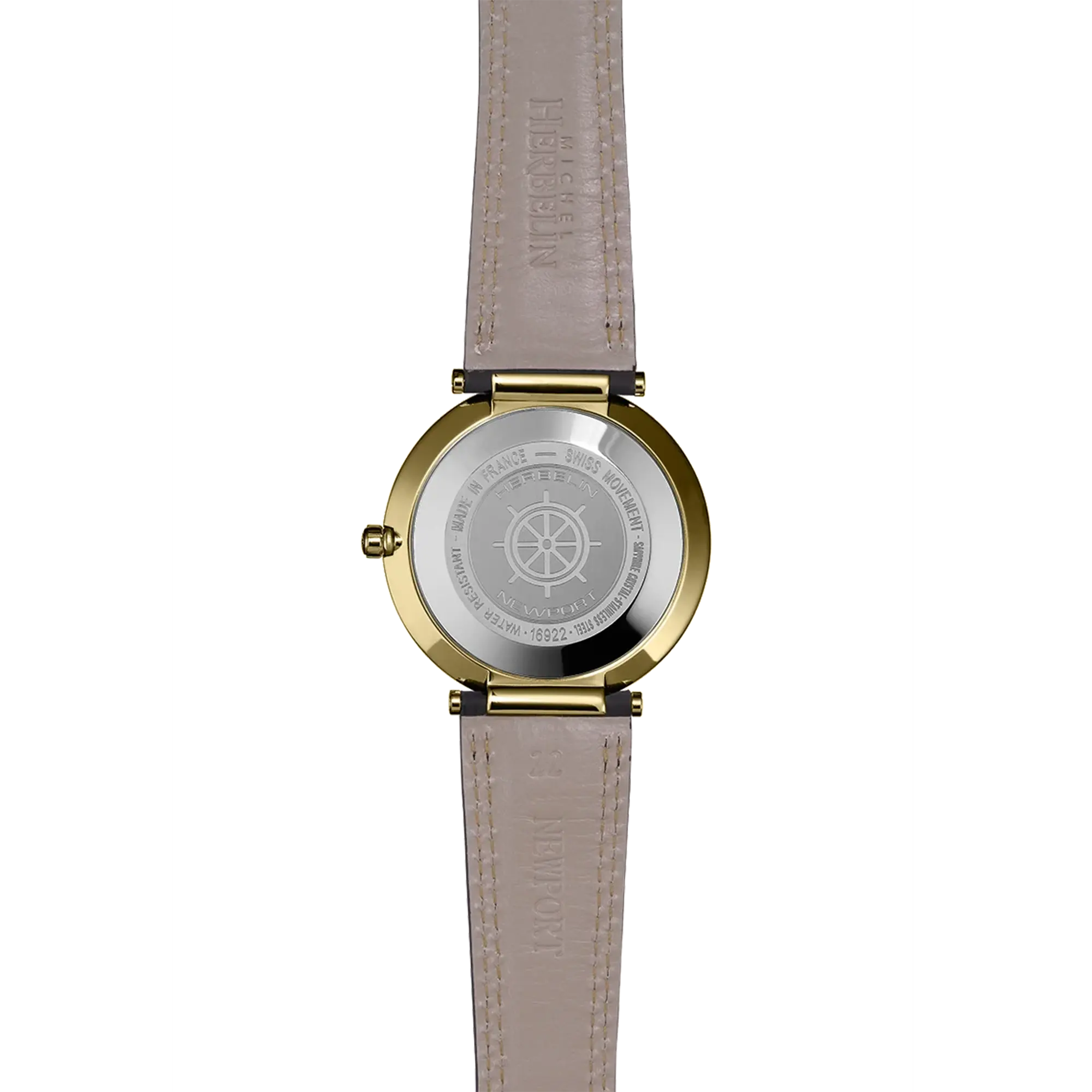 herbelin-newport-slim-femme-pvd-or-jaune-cuir-bleu-quartz image 4