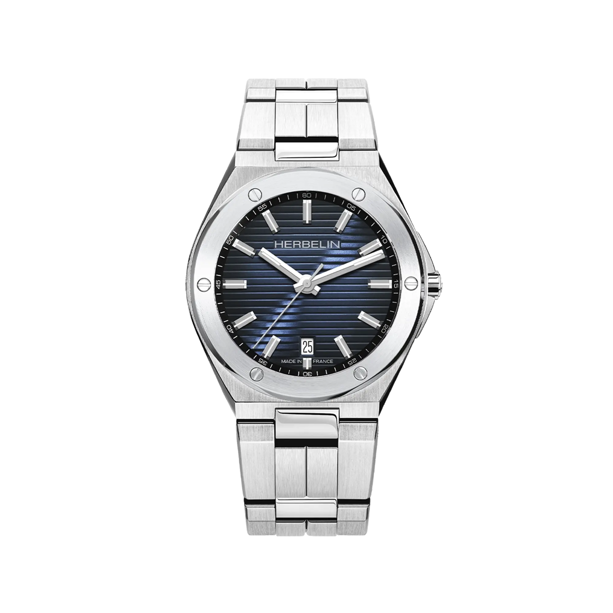 herbelin-cap-camarat-quartz-date-acier-bleu-marine-homme image 1