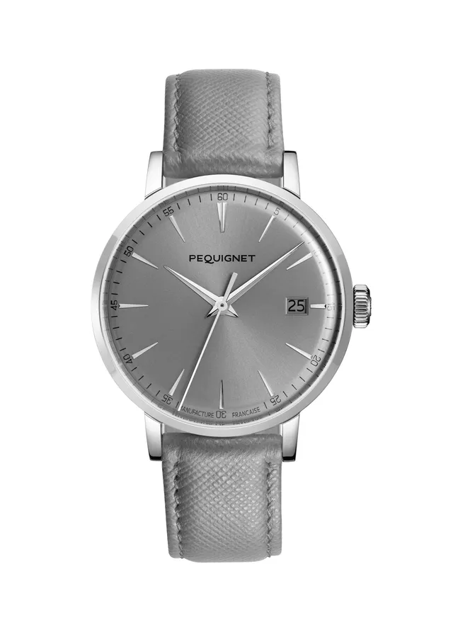 pequignet-attitude-gris-planche-calibre-initial-montre-femme-mixte-date image 1