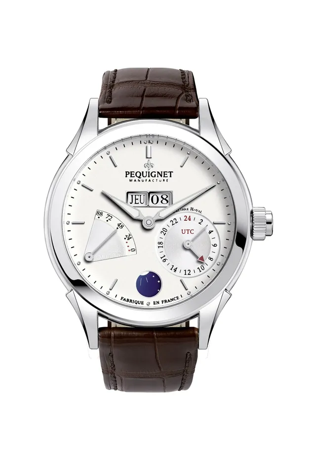 pequignet-royale-gmt-montre-cadran-argent-opalin-calibre-royal image 1