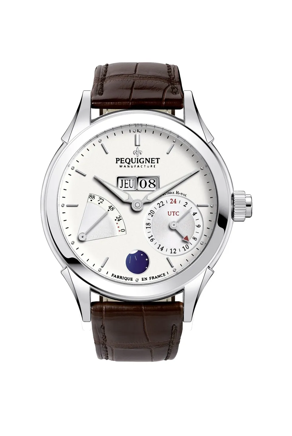 pequignet-royale-gmt-montre-cadran-argent-opalin-calibre-royal image 1