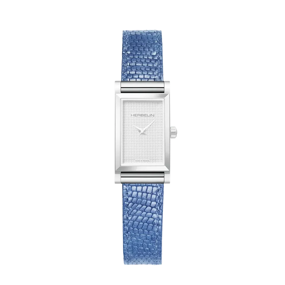 herbelin-antar-s-bracelet-de-montre-simple-cuir-bleu-l-zard image 1