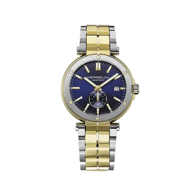 herbelin-newport-homme-quartz-40-5mm-acier-bicolore-bleu image 1