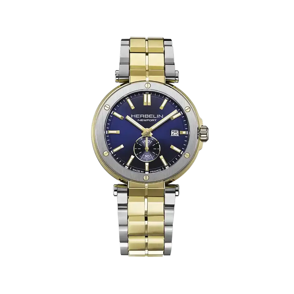 herbelin-newport-homme-quartz-40-5mm-acier-bicolore-bleu image 1