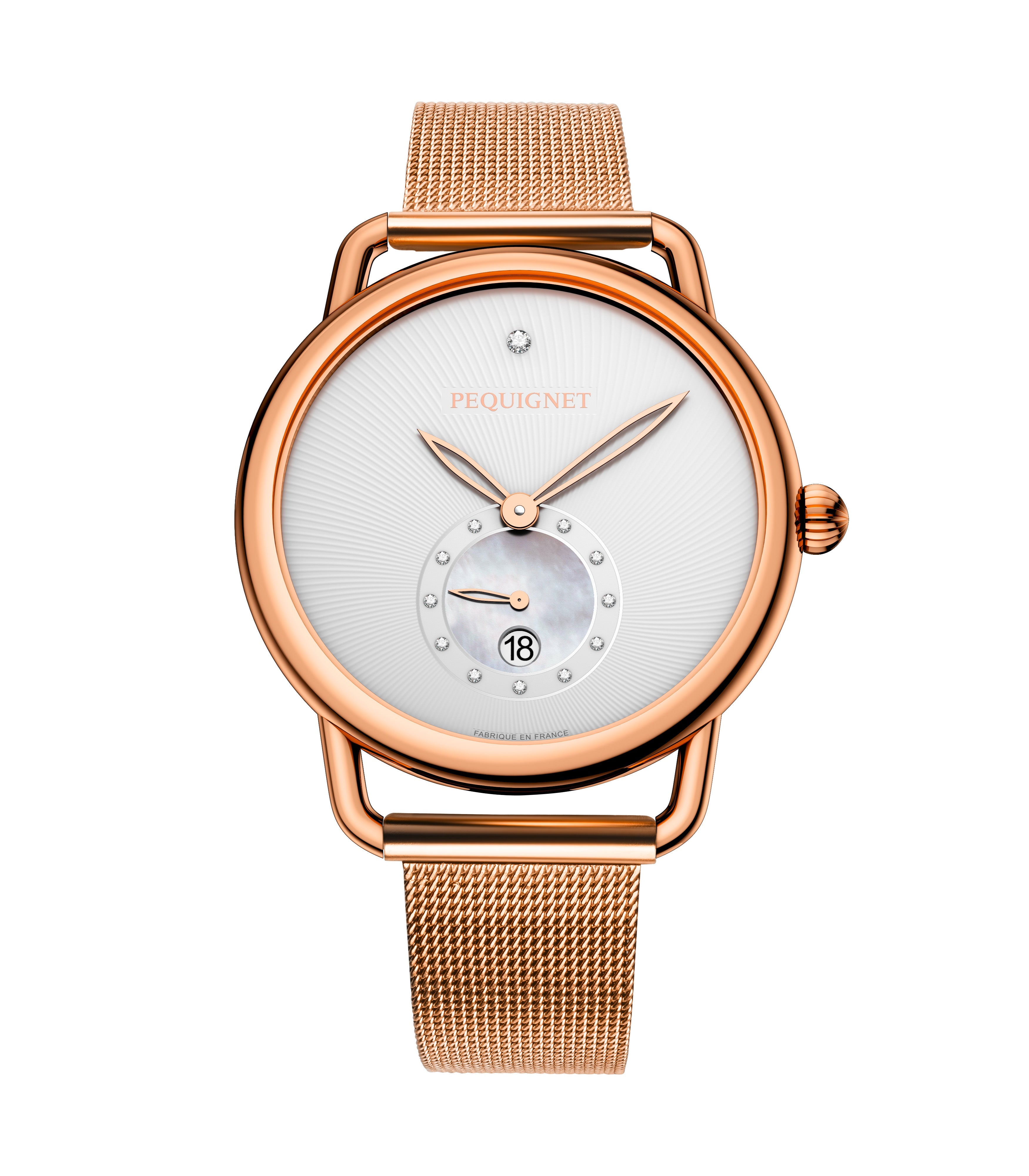 pequignet-equus-origine-montre-femme-or-rose-quartz-date image 4