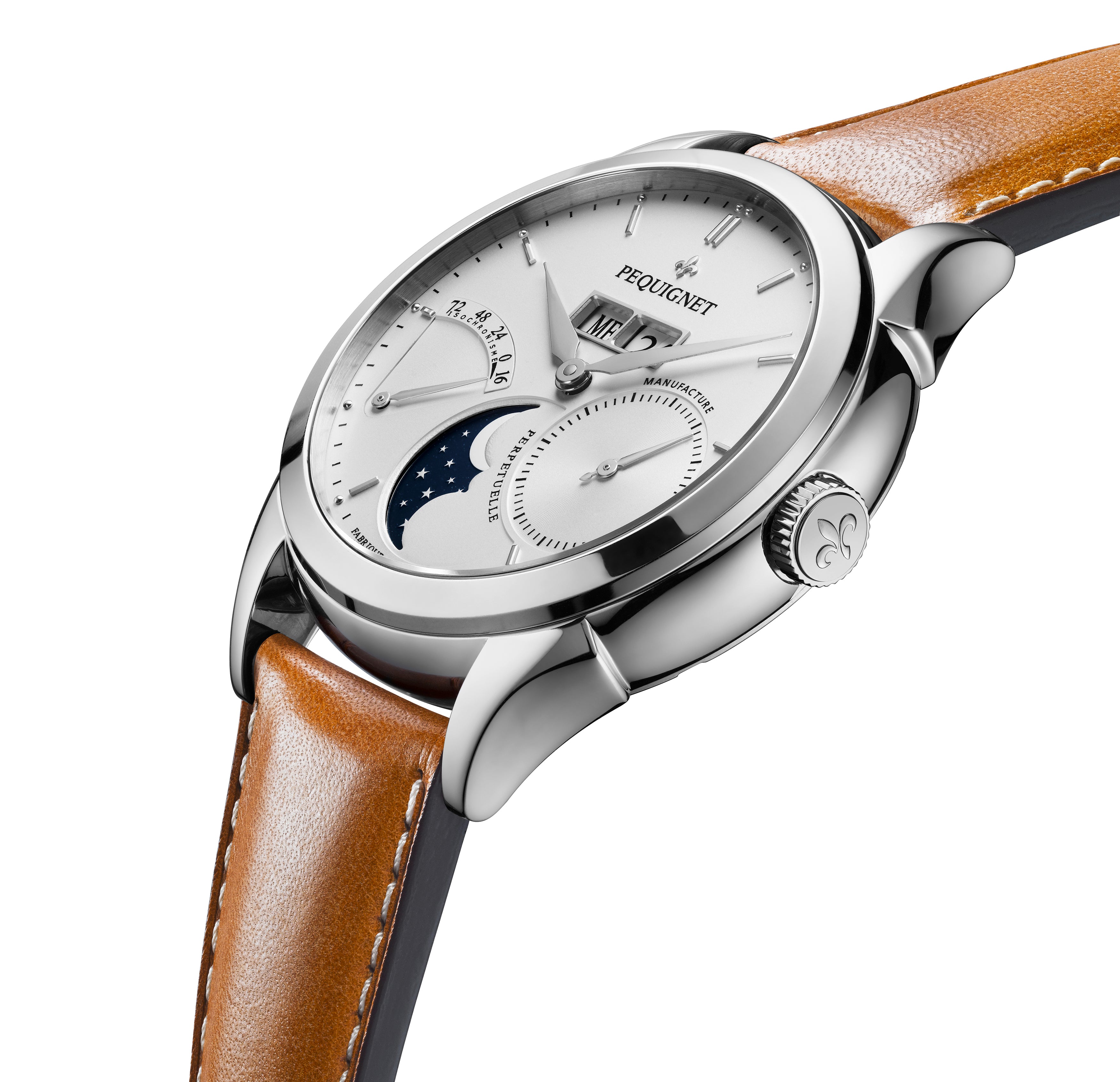 pequignet-royale-origine-argent-lune-montre-automatique-date-et-lune-88h image 3