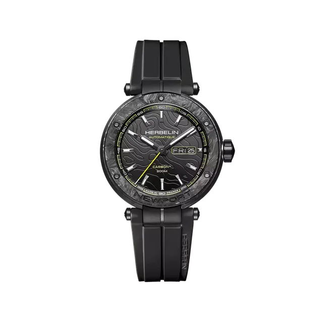 herbelin-newport-carbone-titane-automatique-noir-plongeuse-200m image 1