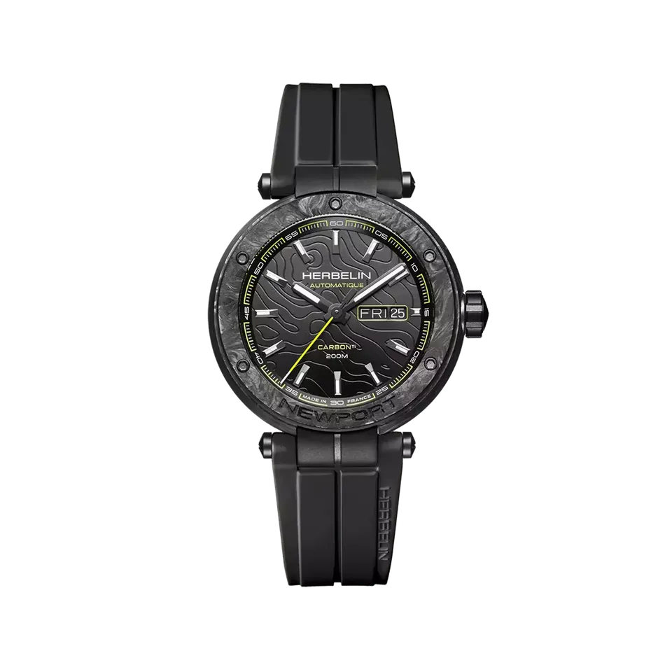 herbelin-newport-carbone-titane-automatique-noir-plongeuse-200m image 1