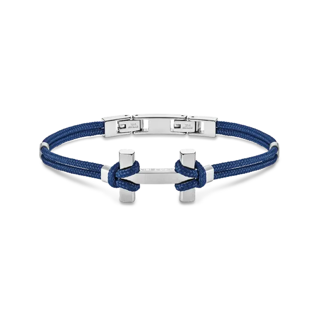 herbelin-bracelet-amarrage-acier-bleu-bijou-homme-nylon-tress image 1