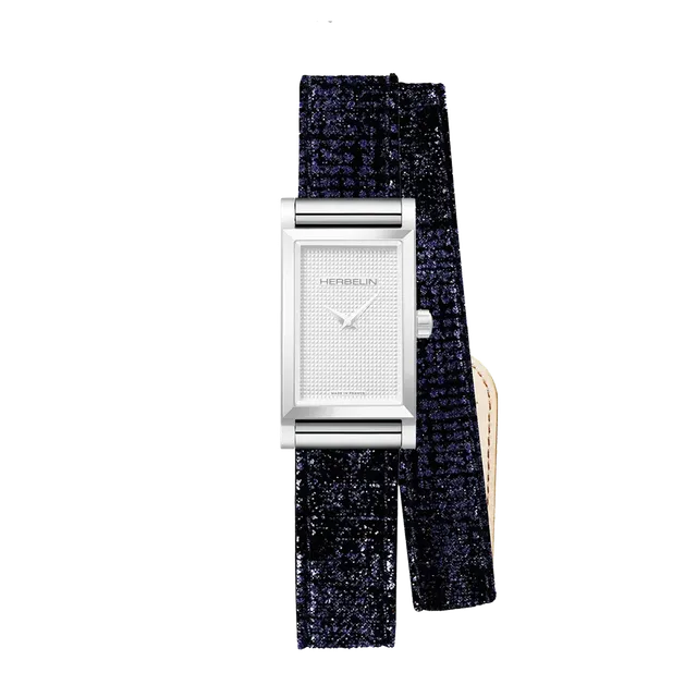 herbelin-antar-s-bracelet-double-tour-cuir-bleu-brillant image 1