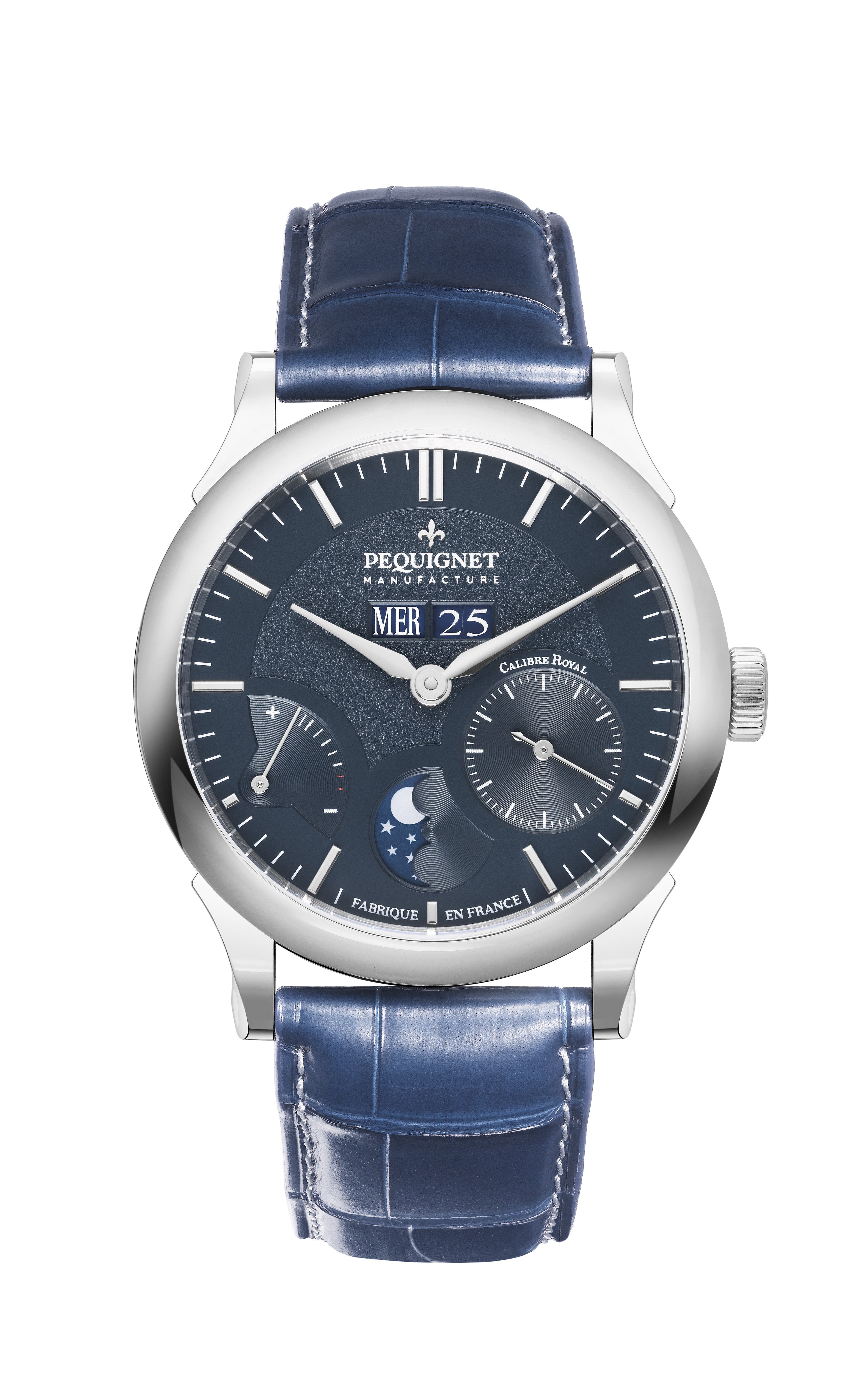pequignet-royale-paris-montre-homme-calibre-royal-cadran-bleu-navy-alligator-noi image 1