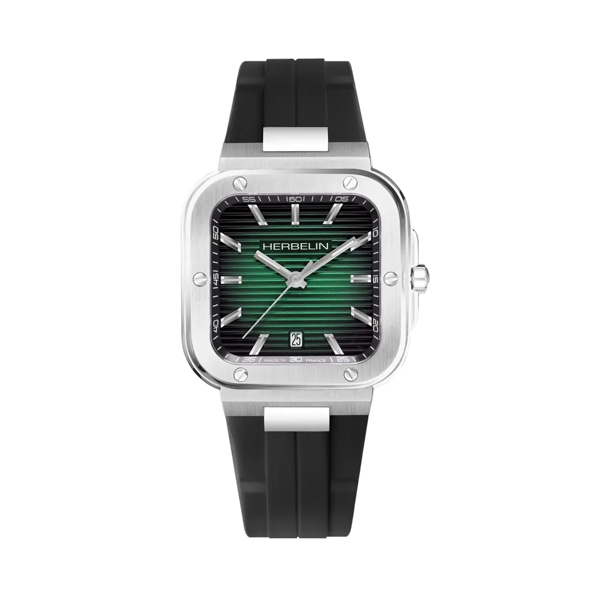 herbelin-cap-camarat-square-homme-cadran-vert-fkm-noir-quartz image 1
