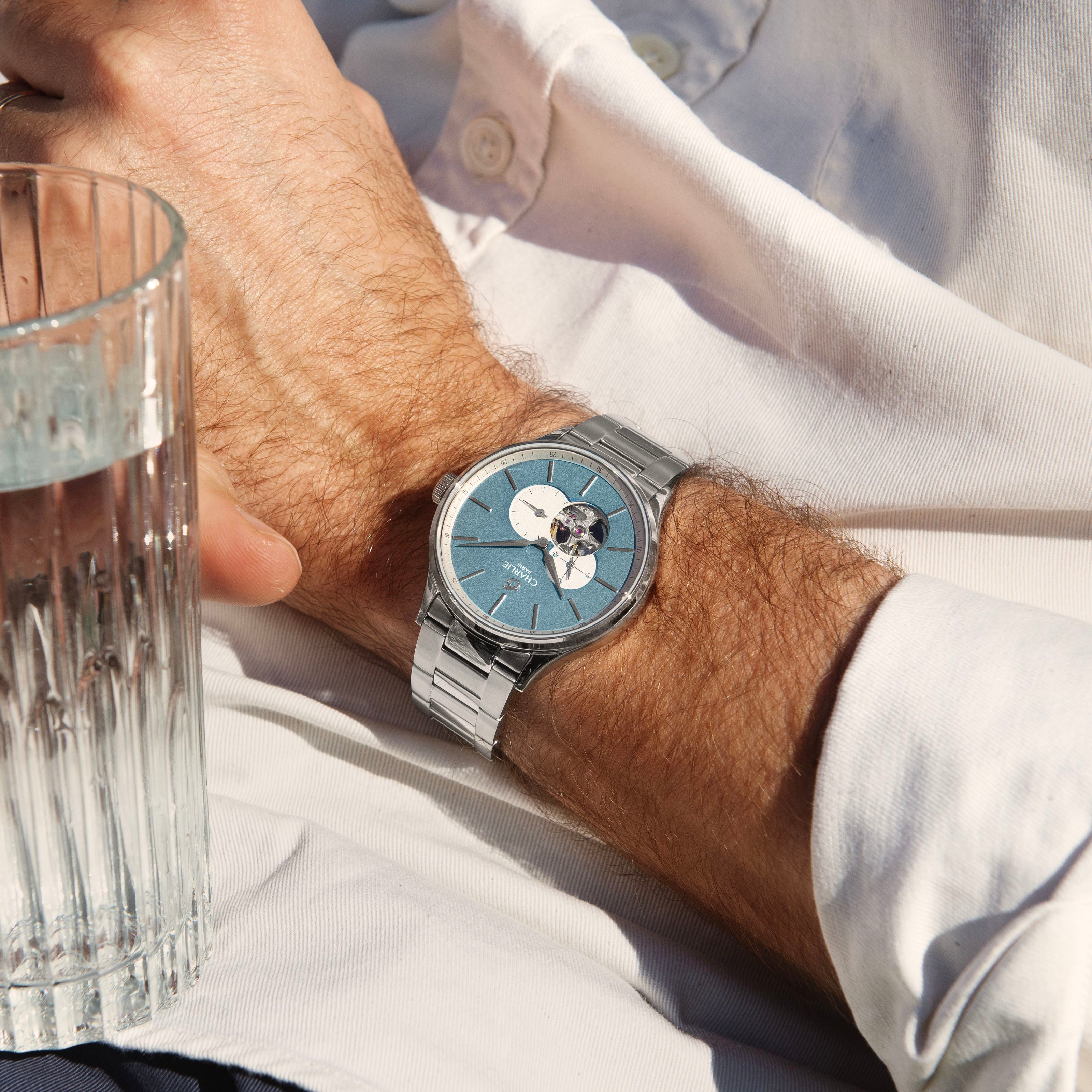 charlie-paris-initial-c-ur-ouvert-summer-blue-automatique-40mm image 2