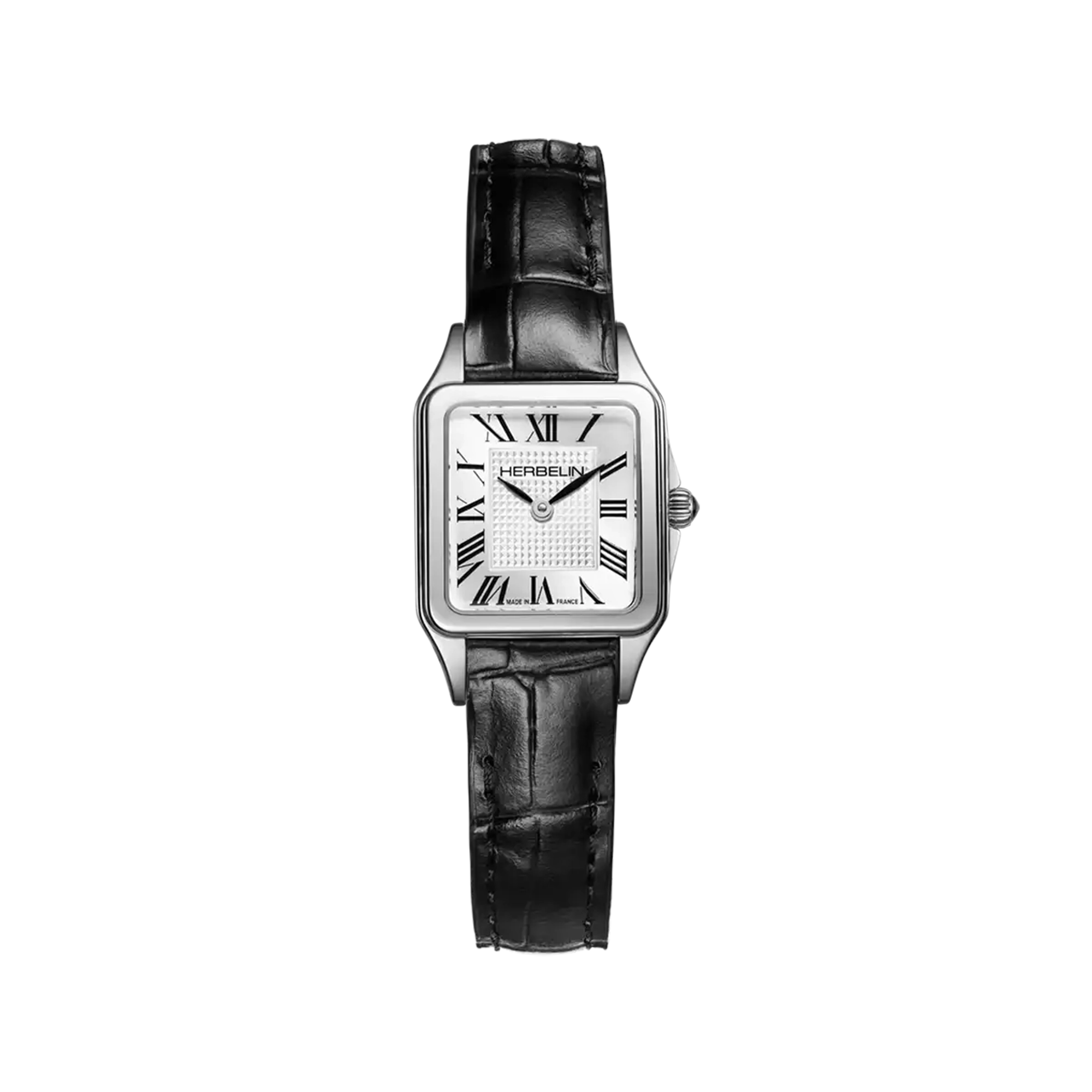 herbelin-luna-mini-quartz-acier-cuir-noir-femme image 1