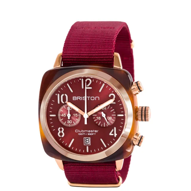 briston-clubmaster-classic-chronographe-40-mm-rose-gold-rouge-quartz image 1