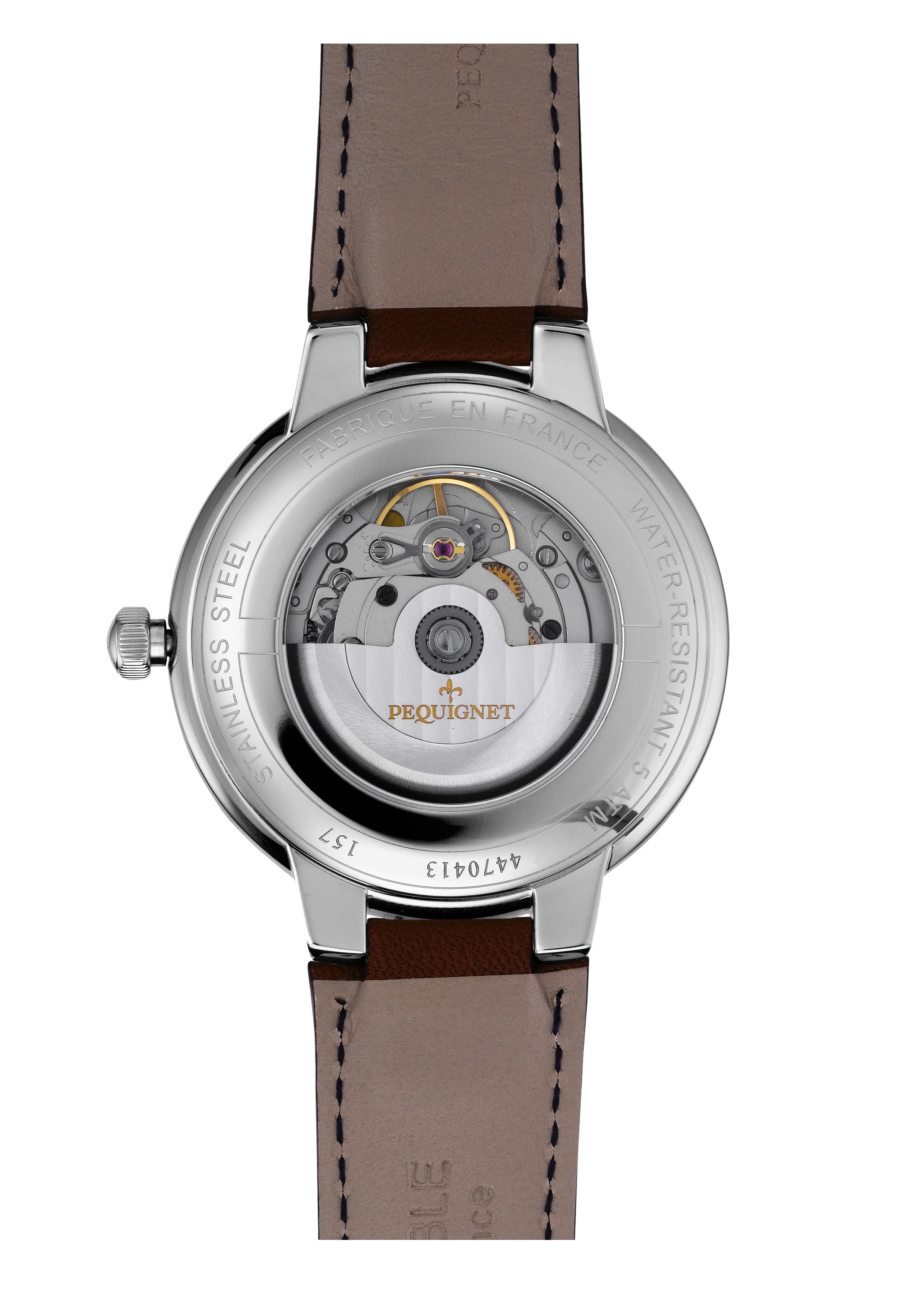 pequignet-exagone-montre-automatique-cadran-blanc-guilloch image 3
