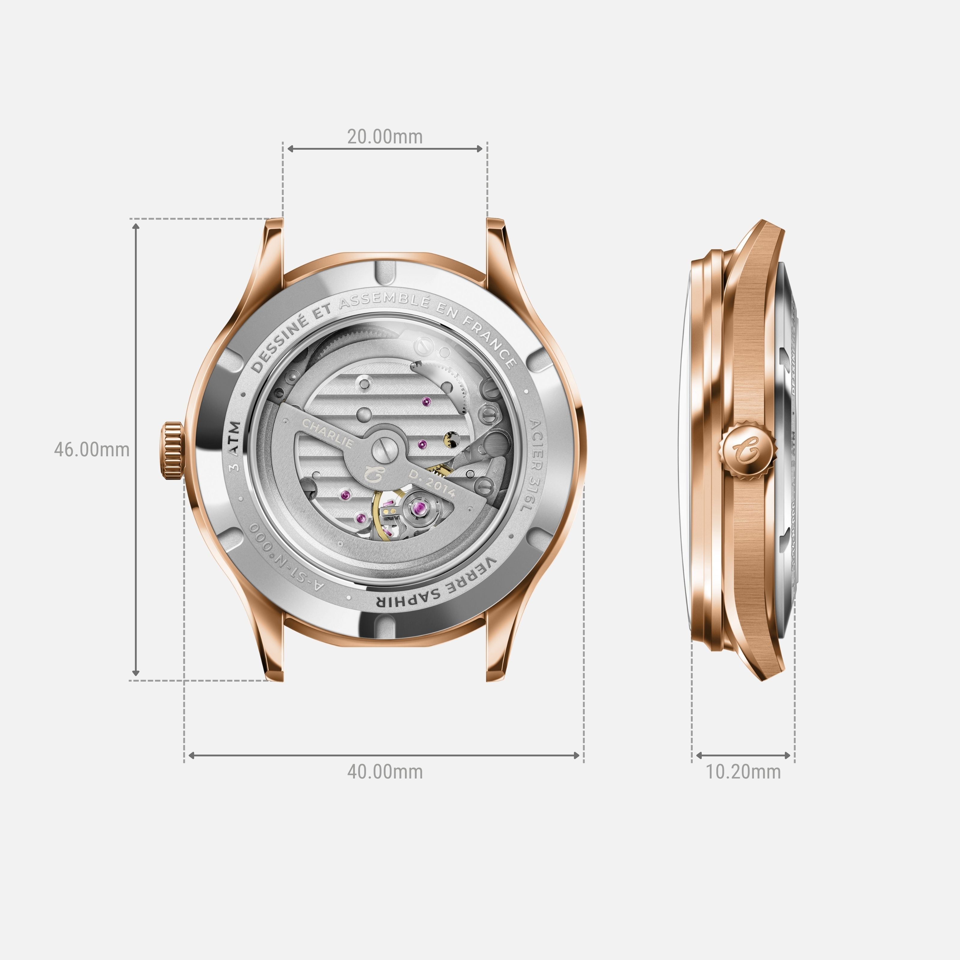 charlie-paris-initial-montre-automatique-c-ur-ouvert-dor-rose-40mm-cadran-dor image 6
