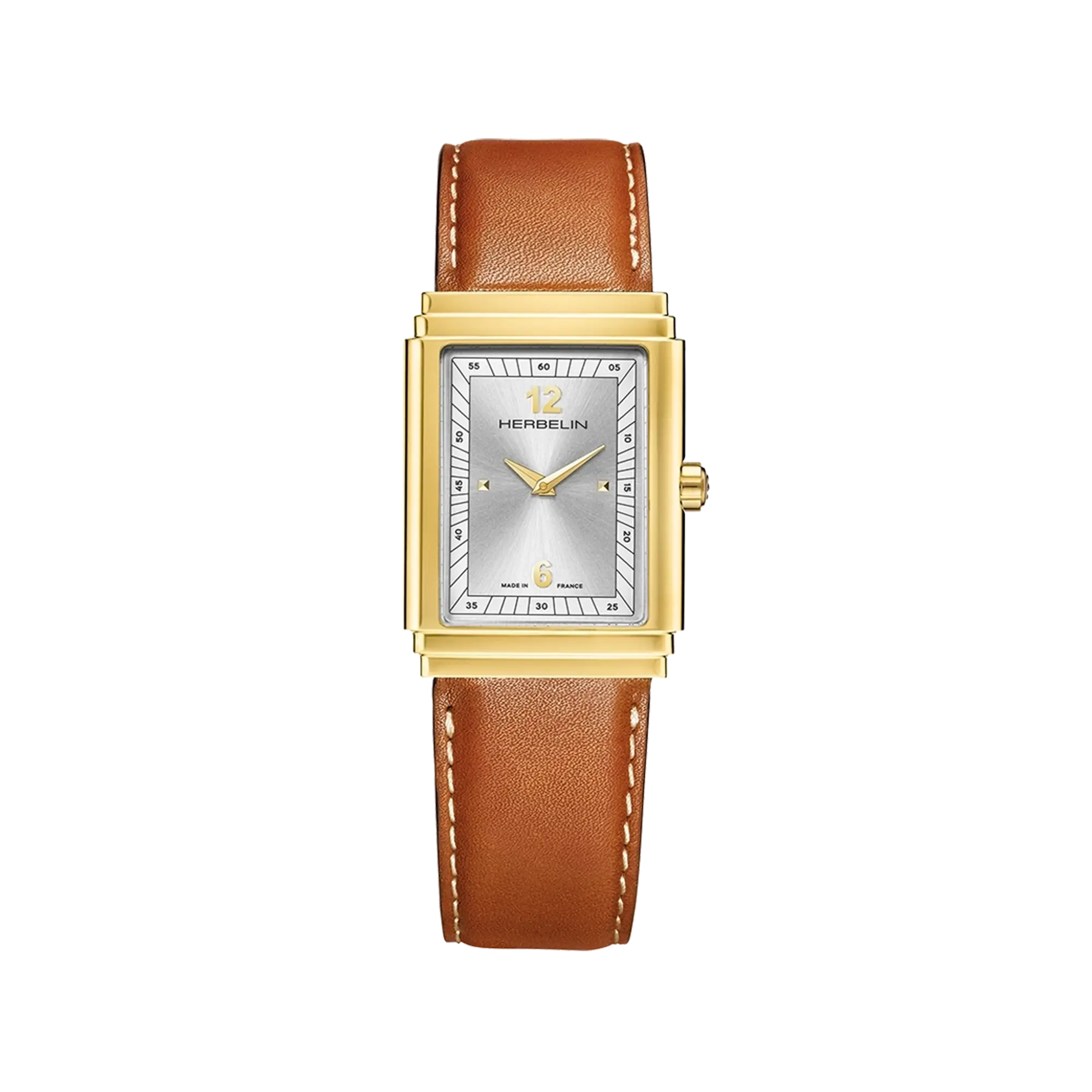 herbelin-art-d-co-1925-s-quartz-montre-homme-pvd-or-jaune-cuir image 1