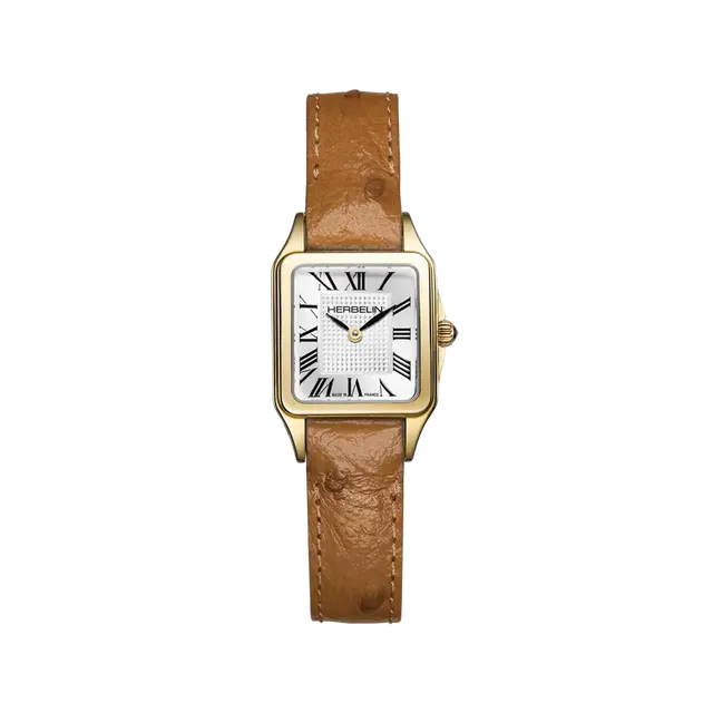 herbelin-luna-mini-quartz-femme-montre-pvd-or-jaune-cuir-camel-18-6-mm image 1