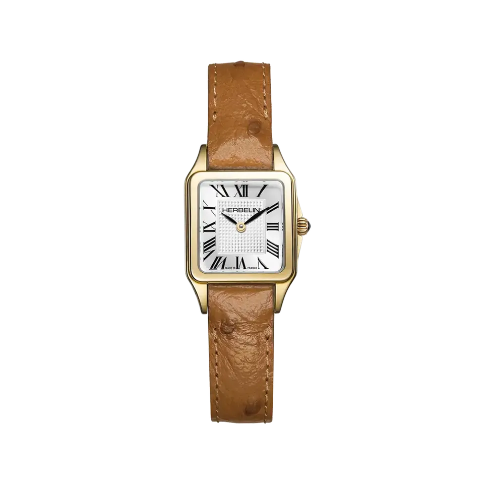 herbelin-luna-mini-quartz-femme-montre-pvd-or-jaune-cuir-camel-18-6-mm image 1