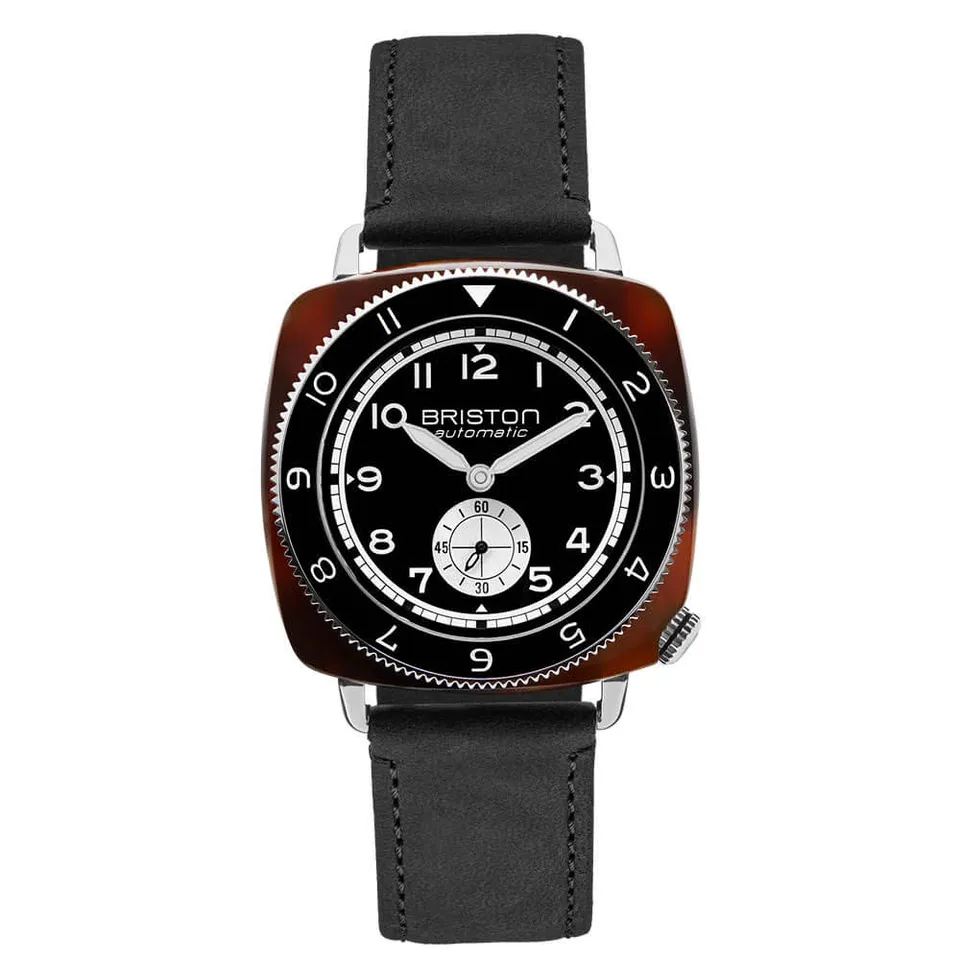 briston-clubmaster-legend-petite-seconde-automatique-39-mm-noir-caille-cuir image 1