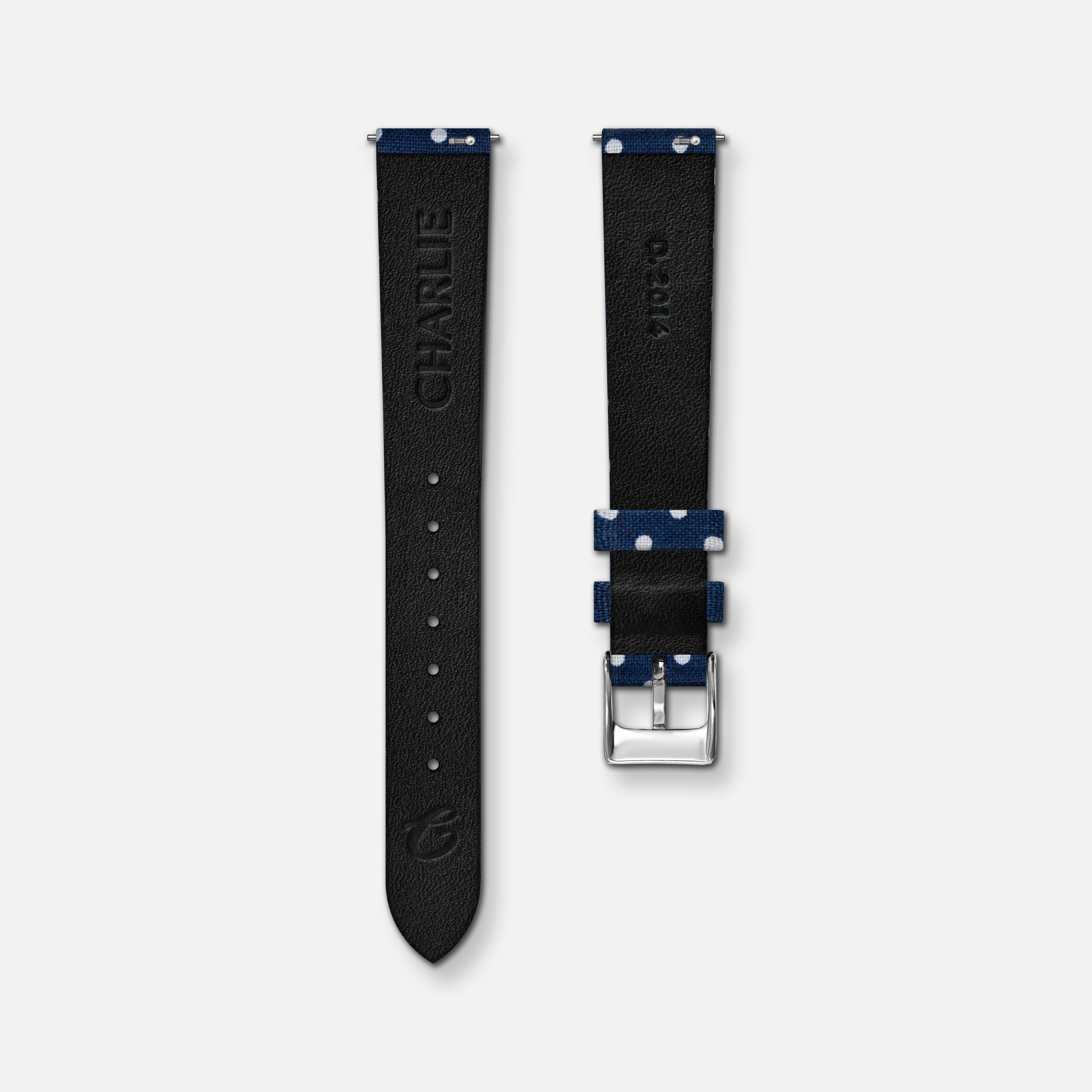 charlie-paris-bracelet-montre-tissu-bleu-pois-14mm image 4