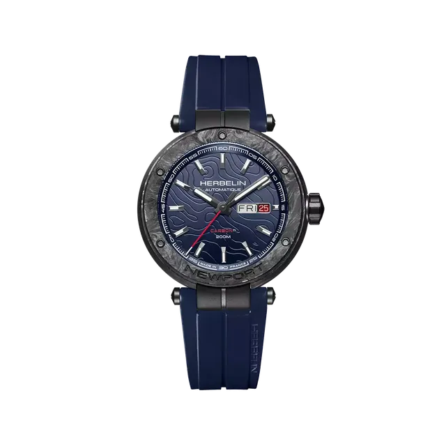 herbelin-newport-carbone-titane-automatique-bleu-43-mm-homme image 1