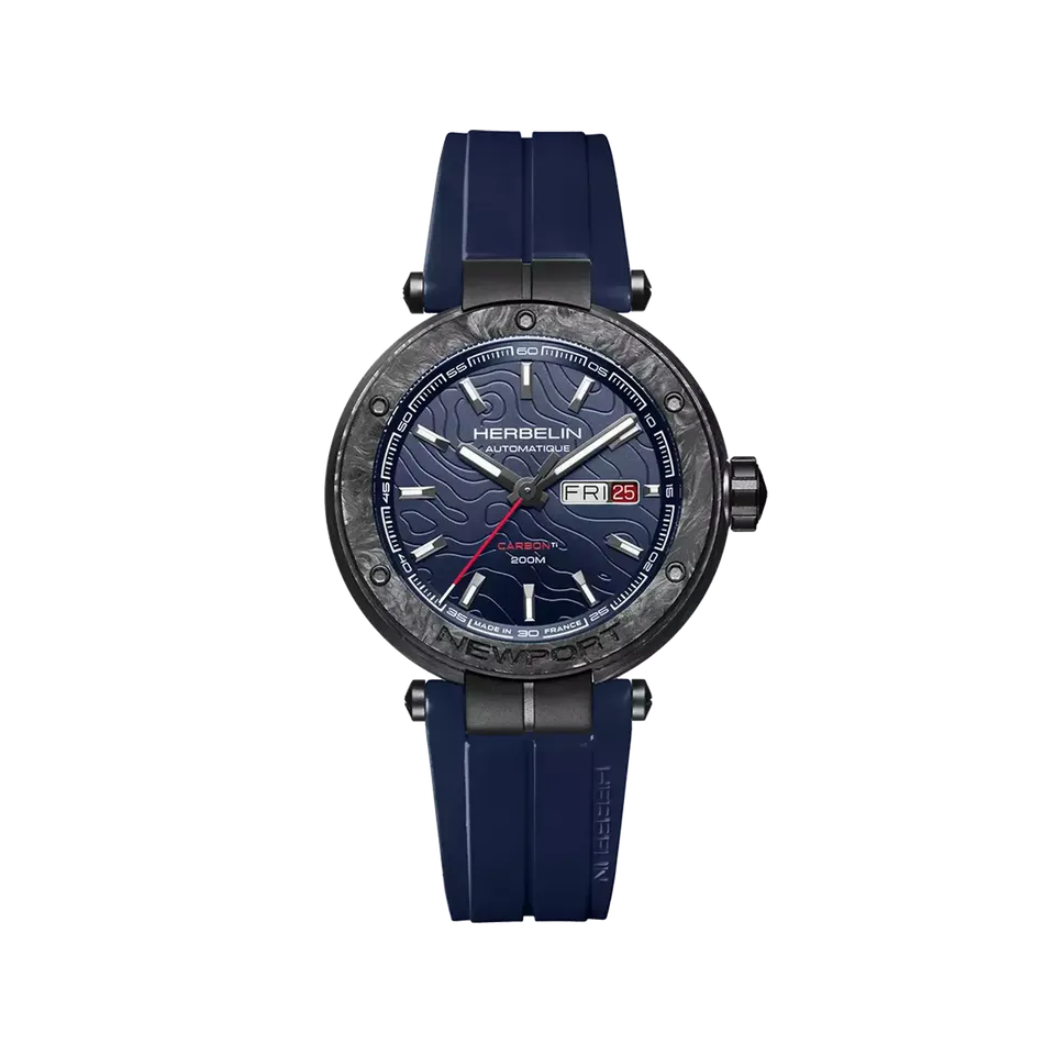 herbelin-newport-carbone-titane-automatique-bleu-43-mm-homme image 1