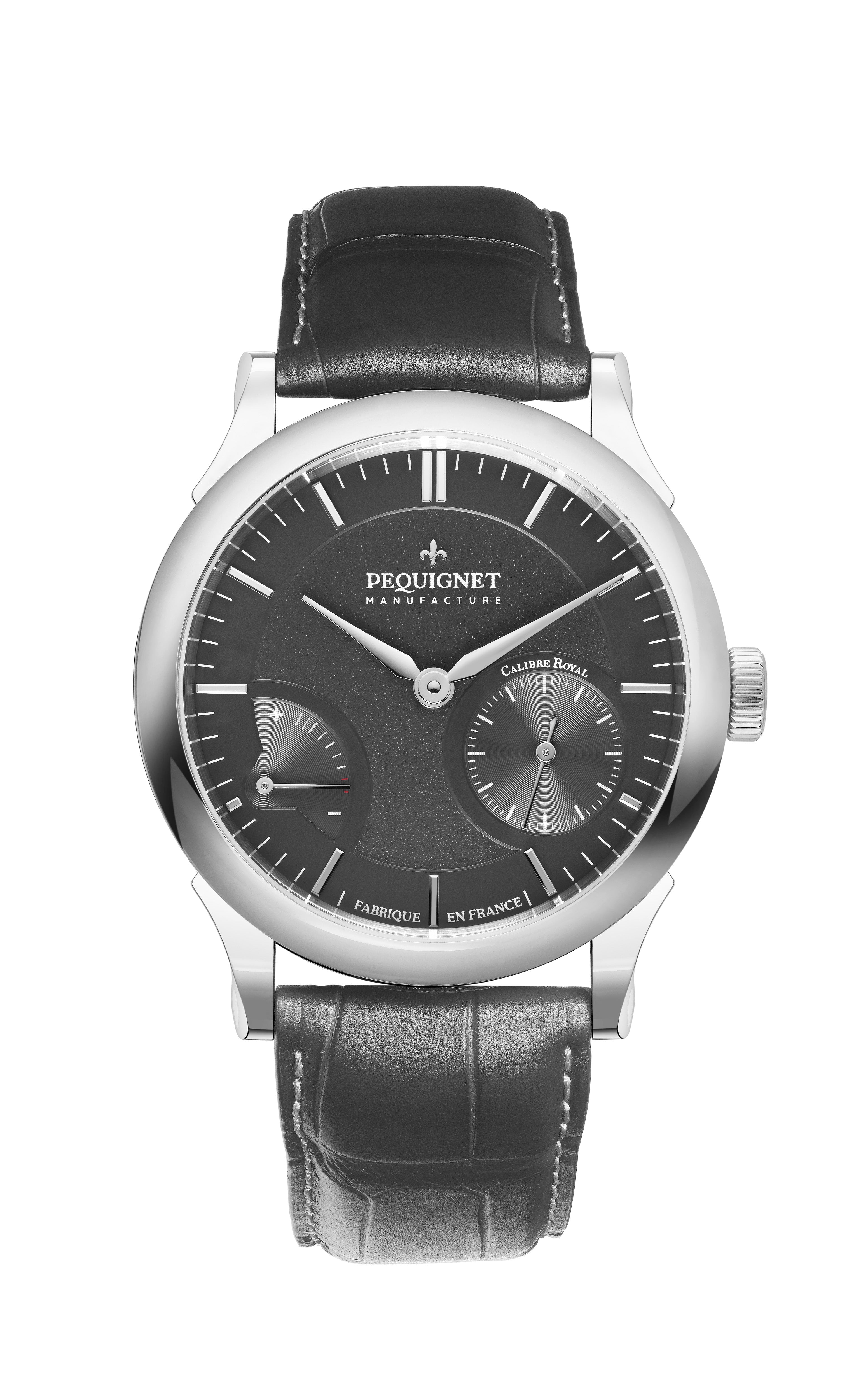 pequignet-royale-paris-gris-anthracite-alligator-homme image 1