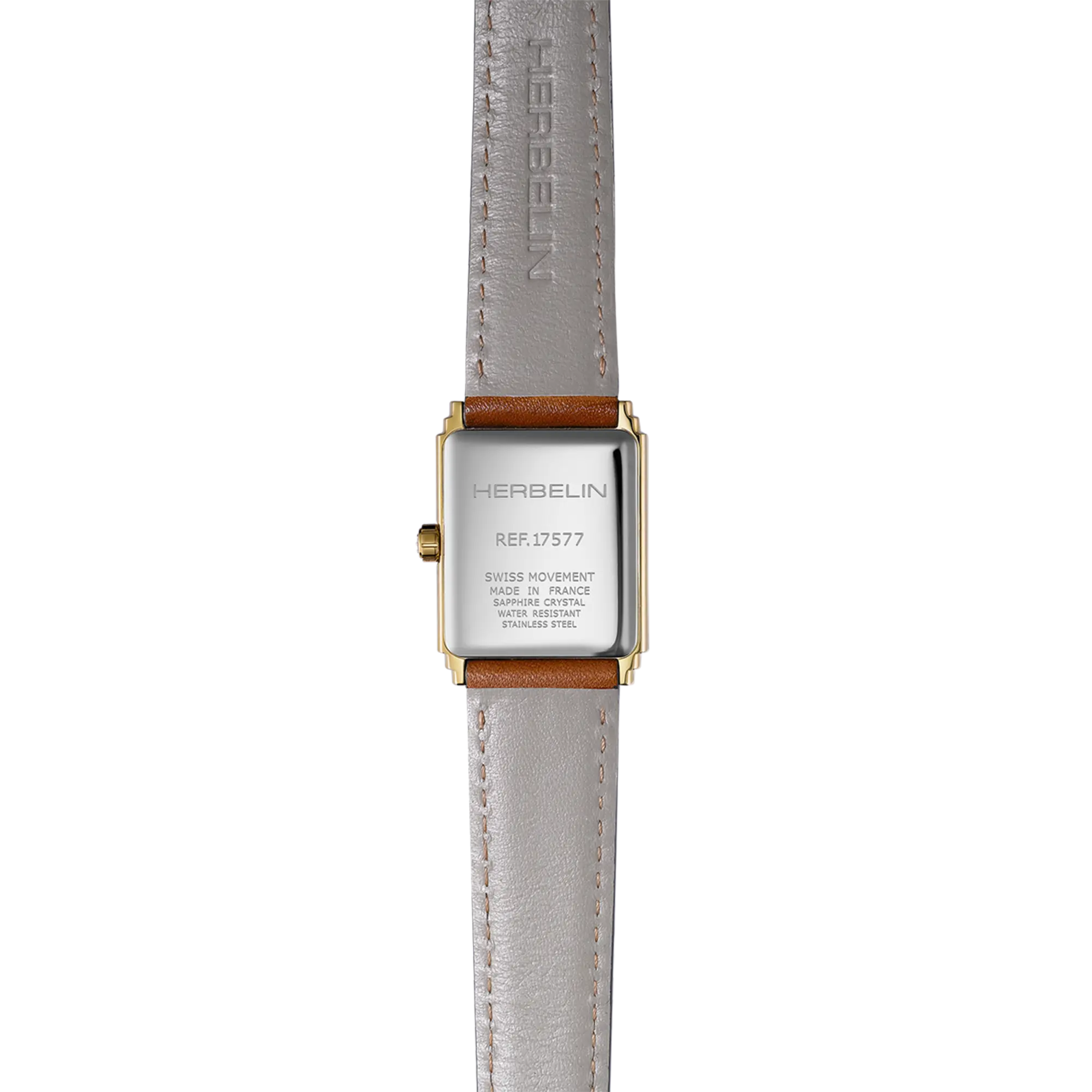 herbelin-art-d-co-1925-s-pvd-or-jaune-cuir-camel-femme image 4