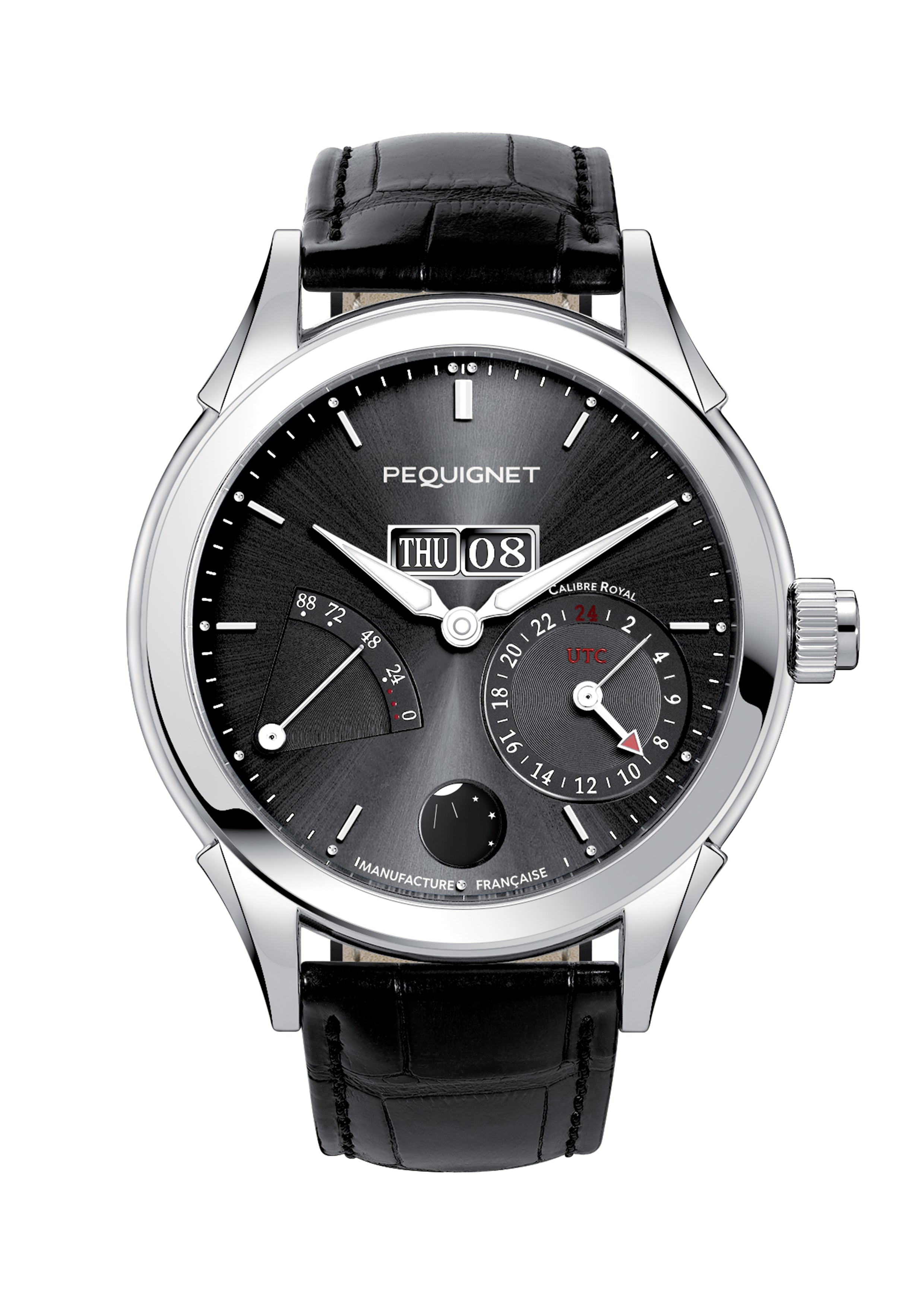 pequignet-royale-gmt-montre-double-fuseau-utc-cadran-anthracite image 2