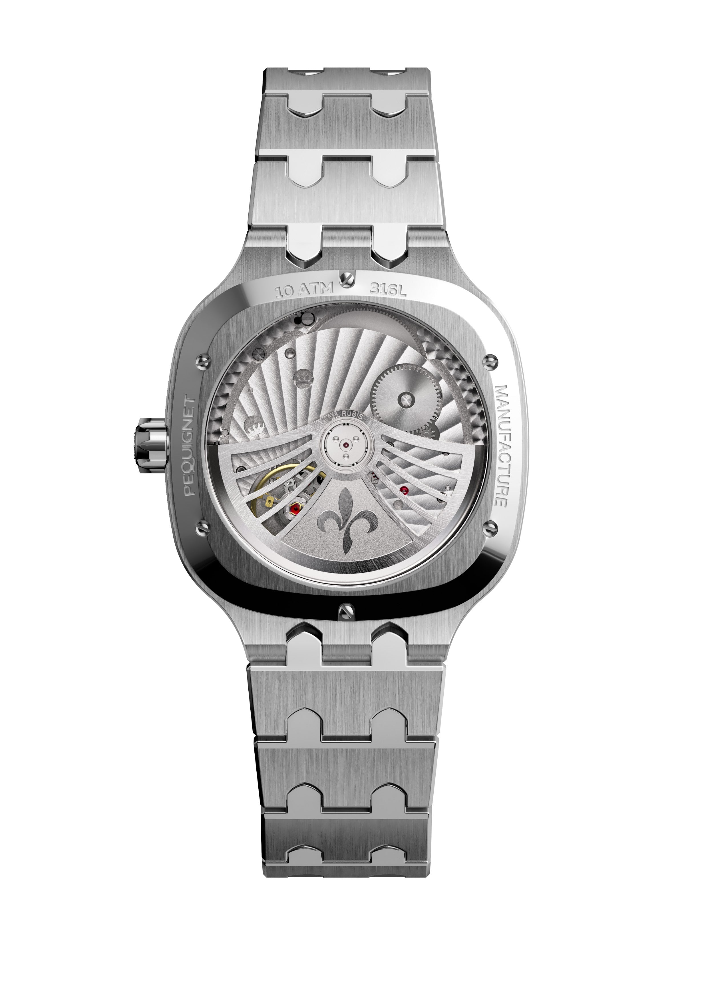 pequignet-concorde-acier-cadran-argent-lunette-20-diamants-montre-sport-chic image 2