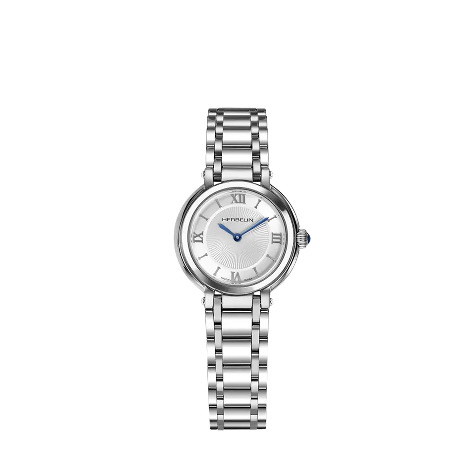 herbelin-galet-quartz-femme-tout-acier-cadran-guilloch-romain image 1