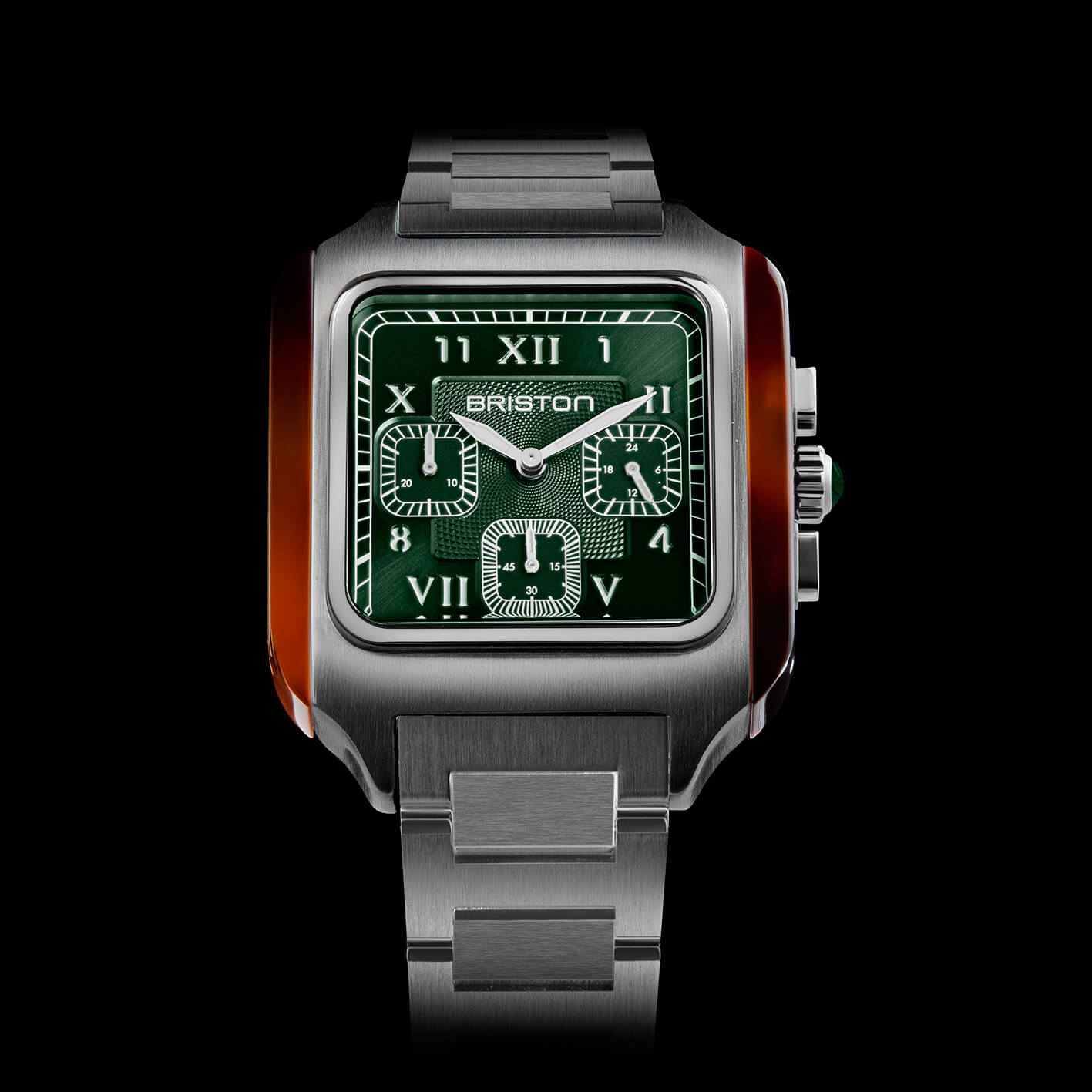 briston-streamliner-kennedy-chronographe-acier-vert-38-5-mm image 2