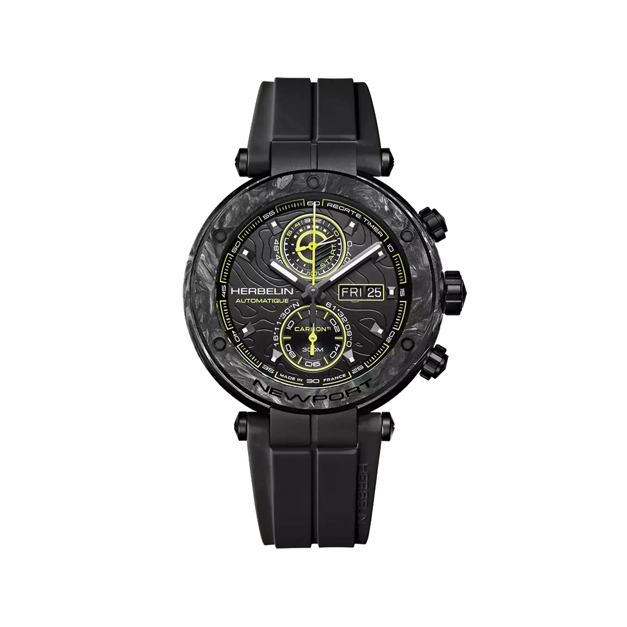 herbelin-newport-carbone-titane-chronographe-automatique-plongeuse-noire-dition- image 1