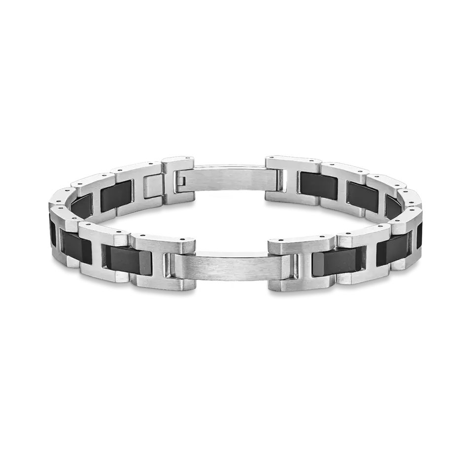 herbelin-bracelet-cap-camarat-acier-c-ramique-noire-bijou-homme image 1