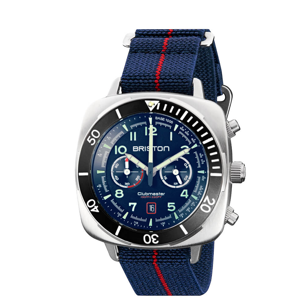 briston-clubmaster-classic-bracelet-parachute-20-mm-bleu-rouge image 2