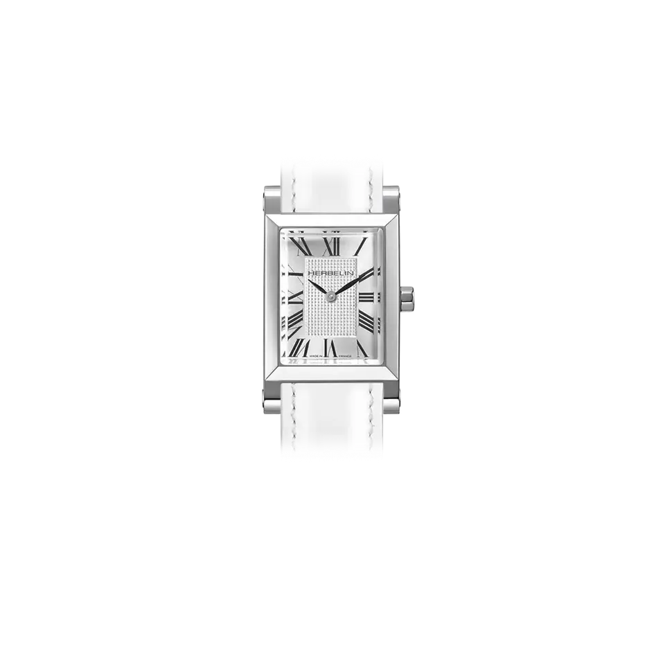 herbelin-antar-s-rectangle-quartz-blanc-argent-montre-femme image 1