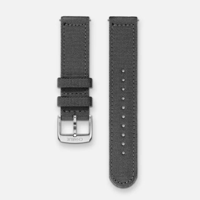 charlie-paris-bracelet-nylon-gris-20mm-interchangeable-sans-outil image 1