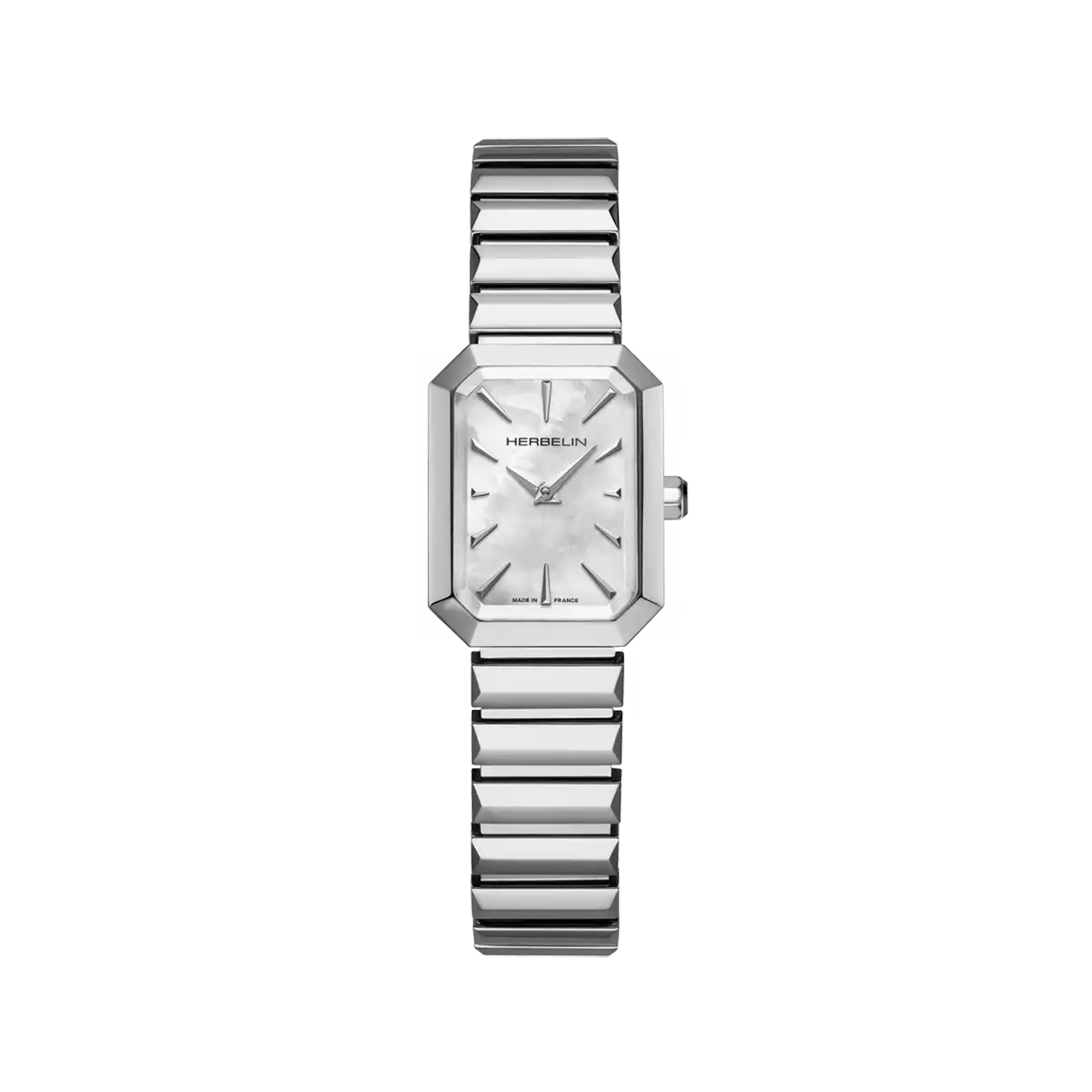 herbelin-octog-ne-quartz-dame-nacre-blanche-acier image 1