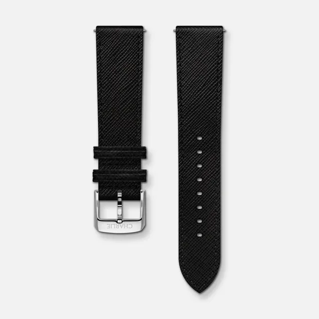 charlie-paris-bracelet-montre-cuir-saffiano-noir-20mm image 1