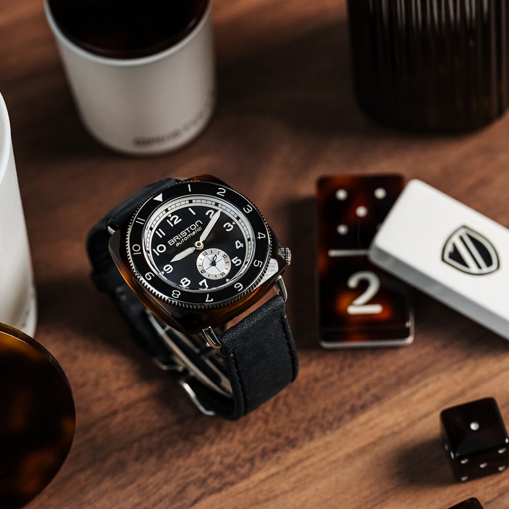 briston-clubmaster-legend-petite-seconde-automatique-39-mm-noir-caille-cuir image 5