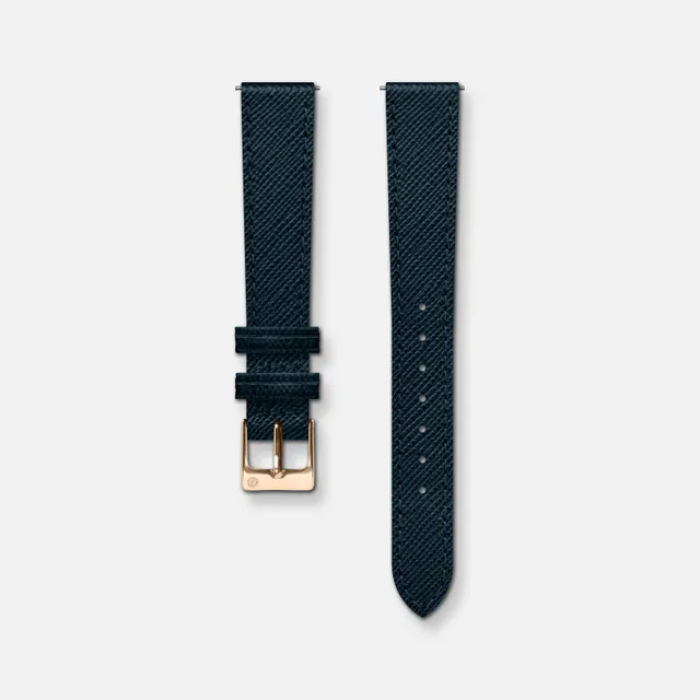 charlie-paris-bracelet-cuir-saffiano-bleu-14mm-initial image 1