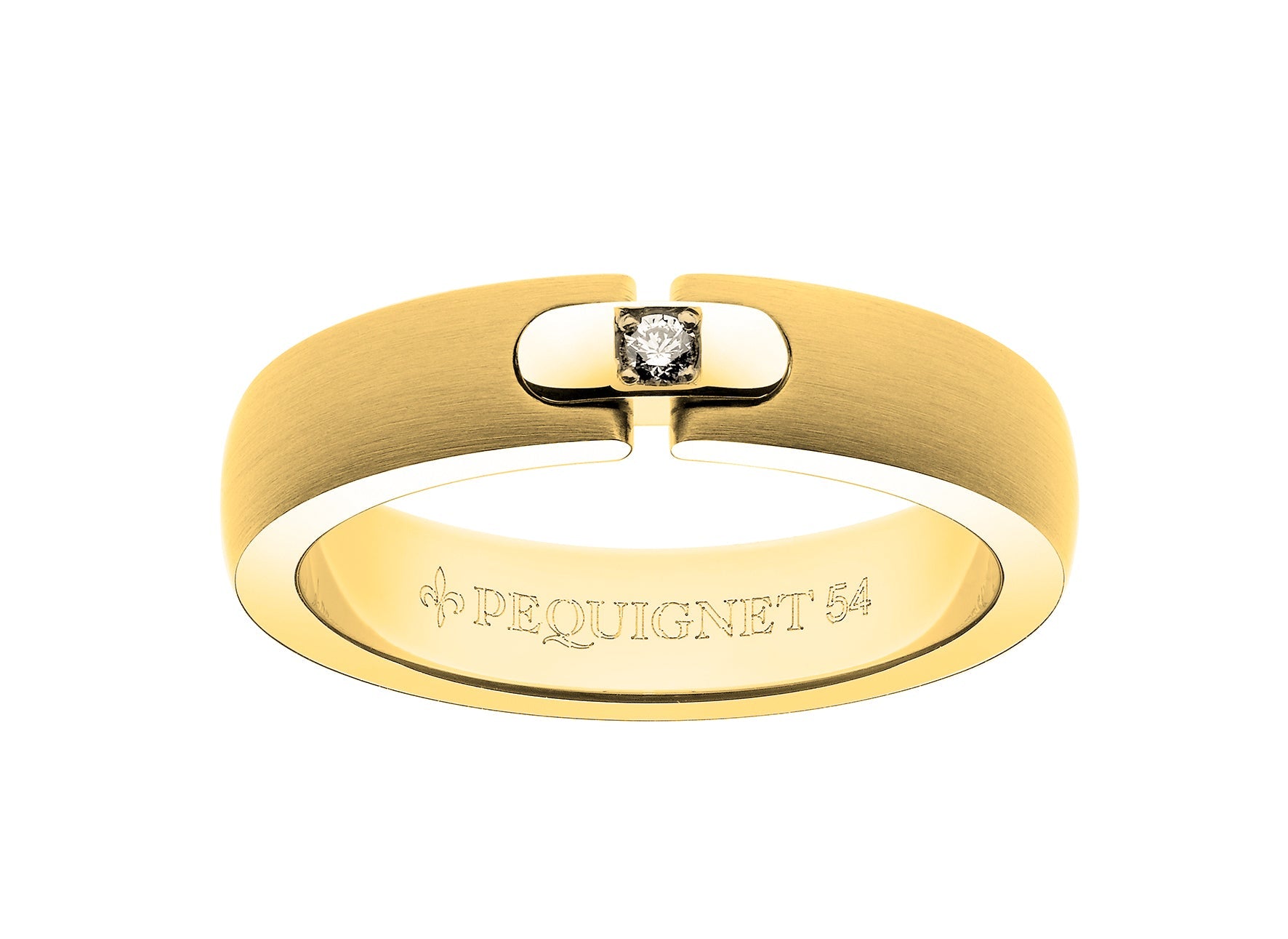 pequignet-moorea-bague-bijou-or-jaune-acier-diamant image 1