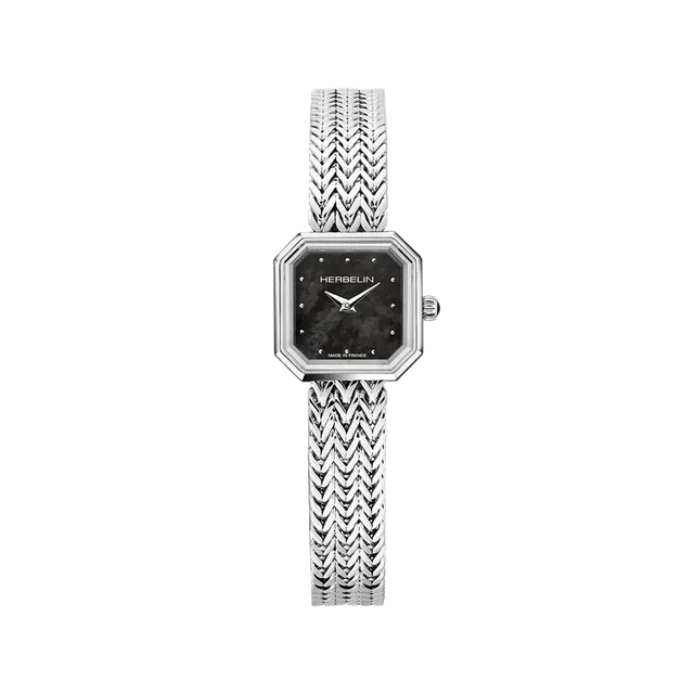 herbelin-octog-ne-quartz-carr-femme-acier-nacre-noire image 1