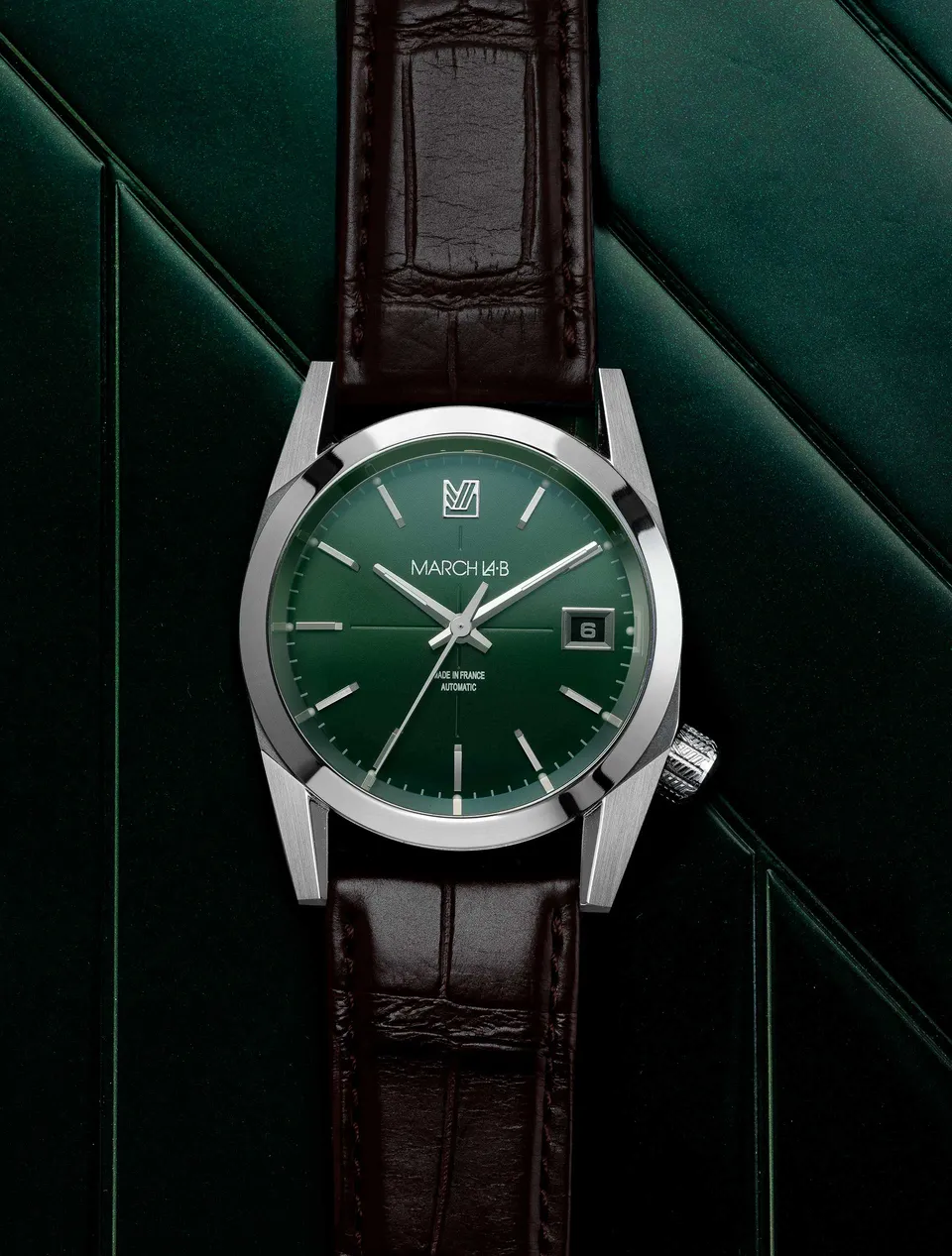 march-la-b-am69-automatique-grall-36-mm-montre-mixte-cadran-vert image 1