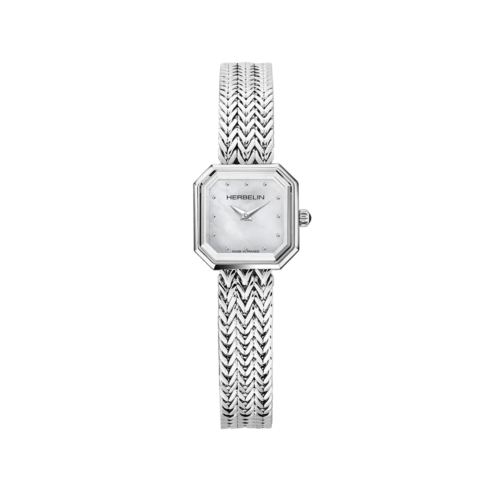 herbelin-octog-ne-femme-quartz-carr-acier-nacre-blanche image 1