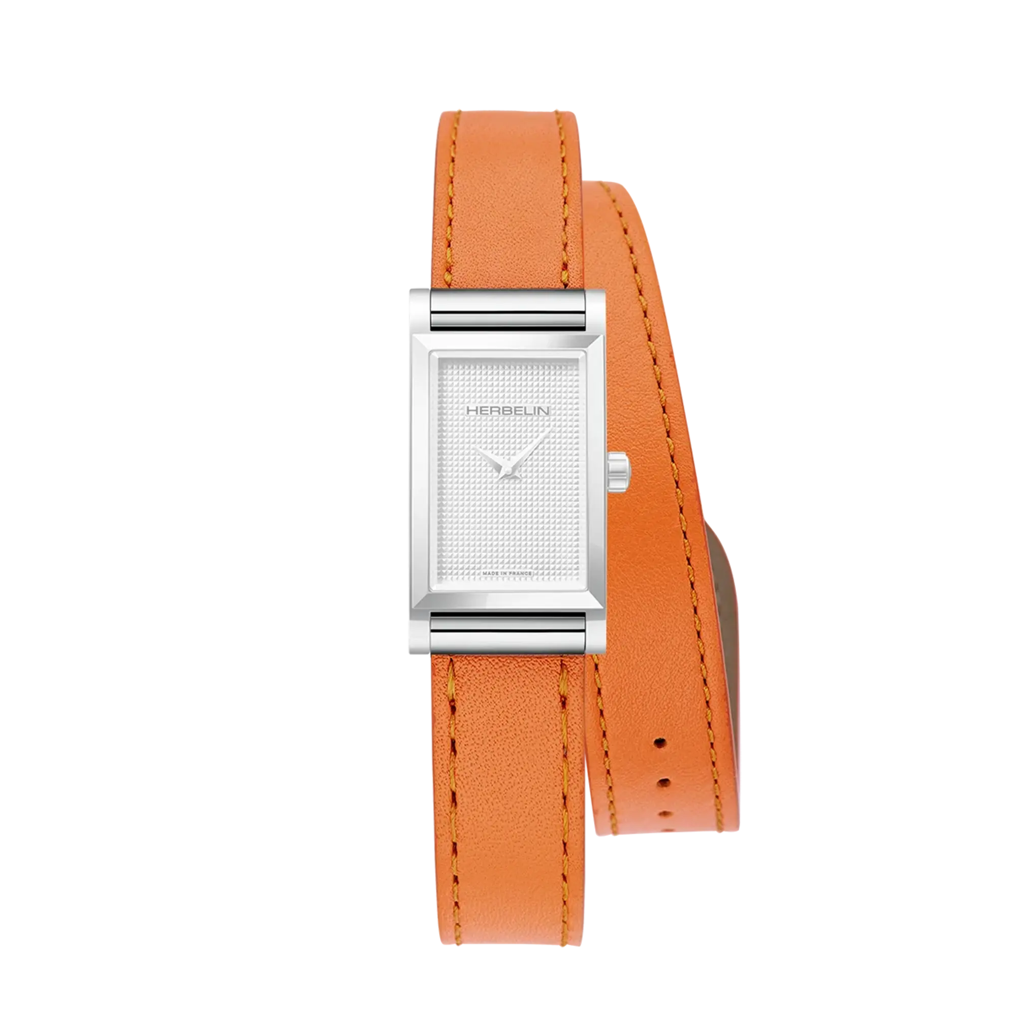 herbelin-antar-s-bracelet-double-tour-cuir-orange-composant image 2