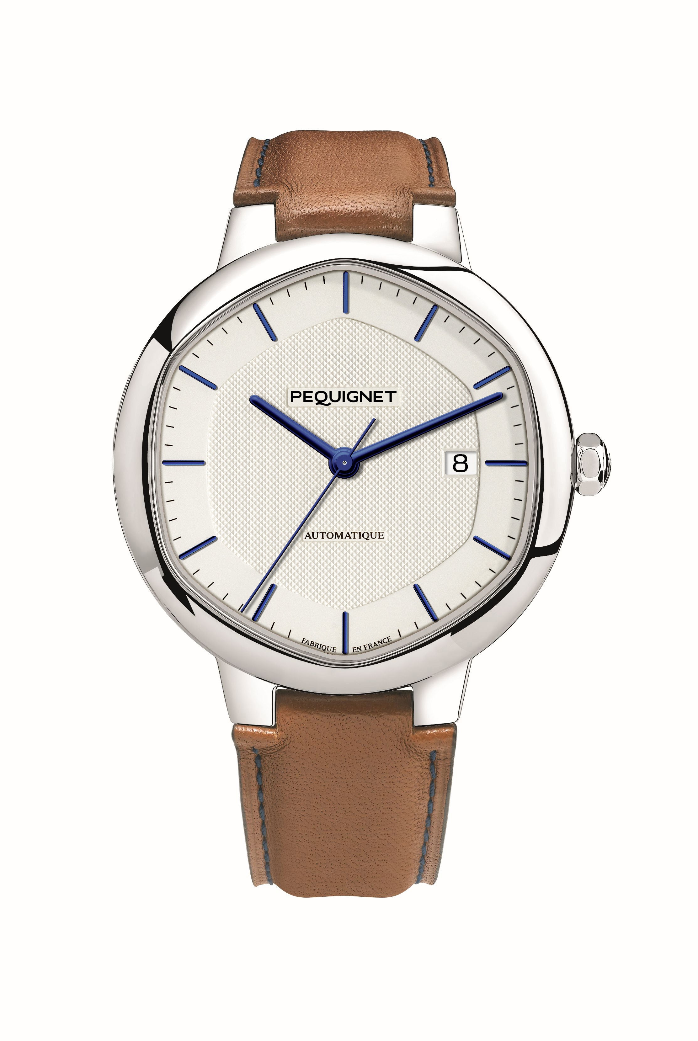 pequignet-exagone-montre-automatique-cadran-blanc-guilloch image 1