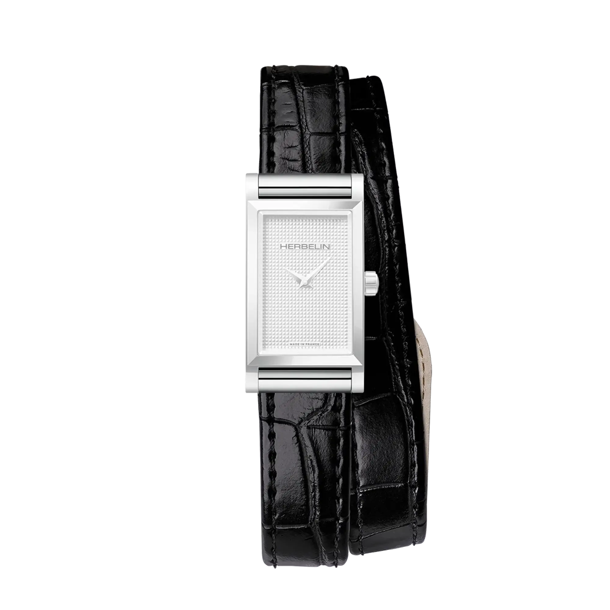 herbelin-antar-s-bracelet-montre-double-tour-cuir-noir-alligator image 2
